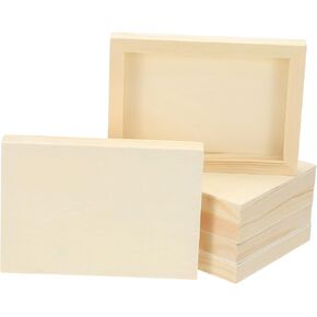 PATIKIL 8 x 12 Inch Wood Canvas Panels, 10pcs Unfinished Wooden Frame Square Art Board for Crafts Oil Paint Pouring Acrylics Painting DIY