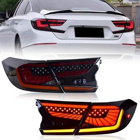 مجموعة مصابيح خلفية LED كاملة مرصعة بالنجوم للجيل العاشر من Honda Accord 2018 2019 2020 2021 2022 2023 مصابيح خلفية مع مجموعة الضوء الخلفي للتنفس للرسوم المتحركة الديناميكية