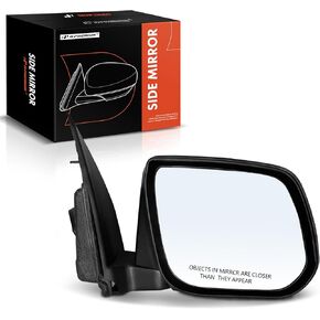 A-Premium Driver Side Power Door Mirror - Compatible with Chevrolet Colorado & GMC Canyon, 2015 2016 2017 - Non-Heated Manual Folding Black Outside Rear View Mirror with Blind Spot Detection