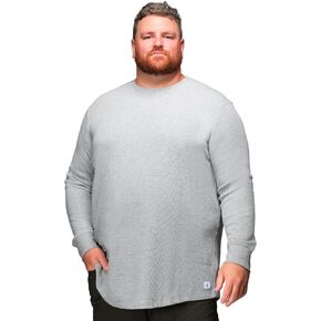 STRONGSIZE Men's Big and Tall Thermal Waffle Shirt – Longer Length Long Sleeve Crewneck Shirt