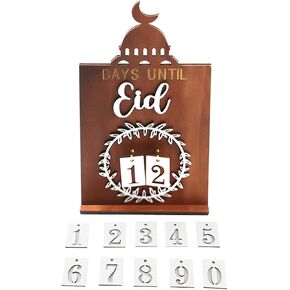 Ramadan Calendar 2024 Ramadan Decorations for Home Wooden Countdown Advent Calendars Tracker Date Activities Eid Mubarak Decorations for Muslim Islamic kids Table Decor Black (D)