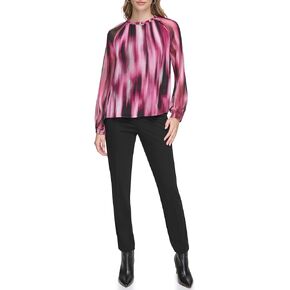 Calvin Klein Women's Long Sleeve Ruffle Collar Blouse