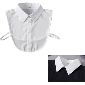Womens Tops White Collar Fake Collar Detachable Collar Half Shirts Business Office Fake Two Pieces Faux Collar Shirt