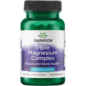 Swanson Premium Brand Triple Magnesium Complex 400 Milligrams 30 Capsules