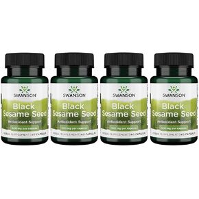 Swanson Full Spectrum Black Sesame Seed 500 Milligrams 60 Capsules