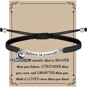 BNQL Gymnastics Bracelet Gymnastics Gifts Gymnastics Team Gifts Gymnastics Believe In Yourself Bracelet Gymnastics Charms Bracelet