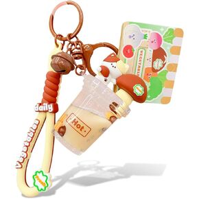 Cute Cat Keychain,Back Pack Keychains Kawaii Backpack Liquid Floating Anime cat Keychain Cat Keychain For Women, Sister