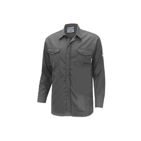 قميص أمان بأزرار من Oberon FR Arc للرجال - مقاوم للهب وعاكس - 10 كال - فئة 3 - أصفر Hi Vis