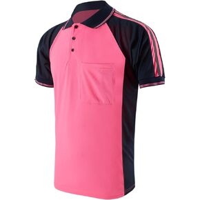 Safety Shirt High Visibility Short Long Sleeve Reflective Polo Shirts, Work T Shirts for Men Construction