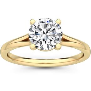 1-5 Carat (ctw) White Gold Round Cut LAB GROWN Diamond Solitaire Engagement Ring (Color D-E Clarity VS1-VS2)
