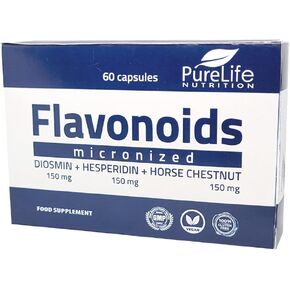 Flavonoids Micronized Diosmin 150 mg + Hesperidin 150 mg + Horse Chestnut 150 mg- GMP Certificate, Vegan, Gluten Free