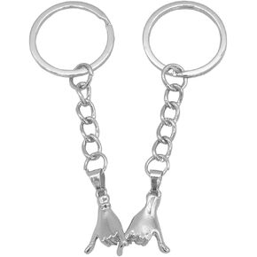 2Pcs Couples Pinky Promise Car Key Chain Ring Charm Valentines Matching Keychain Pendant For Boyfriend Girlfriend