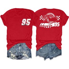 Car Shirts for Women Magic Kingdom Tops Car Racer T-Shirts Vacation Trip Short Sleeve Shirt