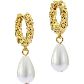 Ted Baker London Tilly Twisted Pearl Drop Earrings for Women (Gold/Pearl)