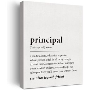 GTGIC Principal Definition Canvas Wall Art School Principal Print Poster Decor Home Office Decoration Ready to Hang 12x15 Framed
