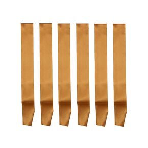 I-MART Pack of 6 Blank Satin Sash, Princess, Beauty Queen, Homecoming, Winner, Mayor, Make Your Own Pins, Party Plain Pageant Sashes, Gold