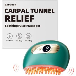 Carpal Tunnel Relief Massager – Hand Massager for Arthritis and Carpal Tunnel, Tennis Elbow, Wrist & Thumb Pain, Instant Pain Relief for Muscle, Joint & Nerve with Heat, Vibration, Green