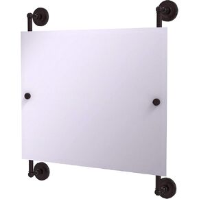 Allied Brass PR-27-93-MBL Prestige Regal Landscape Rectangular Frameless Rail Mounted Mirror, Mediterranean Blue