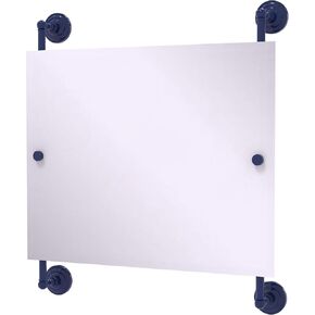 Allied Brass PQN-27-93-GLT Prestige Que New Landscape Rectangular Frameless Rail Mounted Mirror, Glokzin Teal