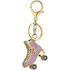 Roller Skate Keychain for Women, Cute Roller Skates Key Chain, Sparkling Ice Skate Key Ring, Funny Shoe Keychains, Purple Roller Skate Keyring, Rhinestone Roller Skate Keychain Accessories
