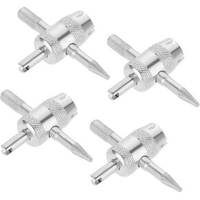 4 Pcs 4-Way Valve Core Tool Tire Valve Tools 4-in-1 Tyre Valve Removal Tool Tire Valve Stem Tool Valve Core Removal Tool Valve Stem Puller Valve Stem Removal Tool for Bicycle Bike Automobile Car