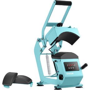 Hat Heat Press Machine for Caps with Presice Temp&Timer Control, Timer Auto Starter - Hat Press with 2 Platens & Caps Stretcher for Vinyl, Sublimation, Heat Transfer (Light Green)