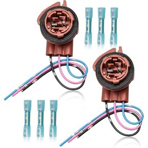 RED WOLF 3157 3156 Pre-Wired Harness Socket Adapter Pigtail Connector Plug Compatible with GM GMC Chevy Buick Cadillac 1997-2007 for Parking/Signal/Brake Light Female Adaptor Wiring Extension