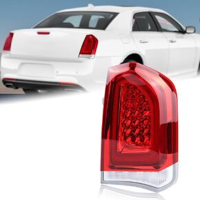 Full LED Black Bezel Tail Light Rear Lamp Assembly Compatible with 2015-2023 Chrysler 300 Left Driver Side 68225359AC