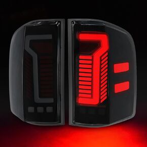 Sequential Led tail lights for 2007-2013 Chevy Silverado 1500 2500HD 3500HD Starting Animated Rear Light Assembly, Dynamic Turn Signal,Brake Light,Reverse Light Smoked