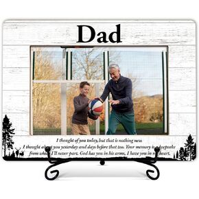 Dad Memorial Picture Frame, In Memory of Dad Photo Frame, Sympathy Gifts For Loss of Dad, Bereavement Gifts for Loss of Father, Home Office Wooden Frame With Stand-57