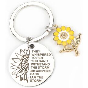 Inspirational Keychain,Motivational Keychain,Friendship Keychain,Flower Keychain,Inspirational Gift for birthdays, Christmas, New Year, Baptism, Graduation