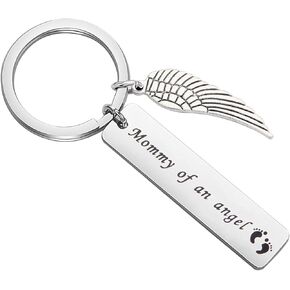 WUSUANED Baby Memorial Keychain Mommy Daddy Keychain Miscarriage Keepsake Jewelry Loss of Child Gift