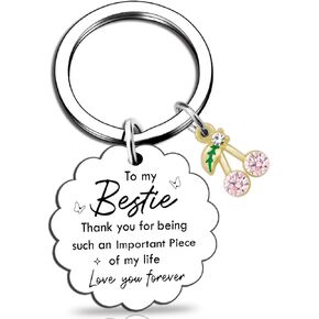 Ikacvb Bestie هدايا للنساء أفضل أصدقاء الصداقة المفاتيح الهدايا للنساء الروح الأخت Bestie أفضل صديق هدية عيد ميلاد أفكار الكرز مجوهرات عيد الميلاد in Kuwait