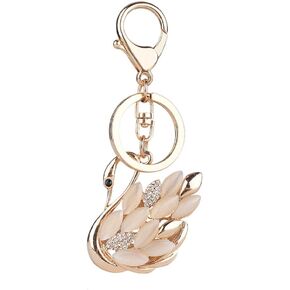 Swan Keychain Bling Keychains for Women Car Decor Women Keychain Swan Wallet Keychain Keychains for Backpacks European and American Miss Zinc Alloy Rhinestone Decoration