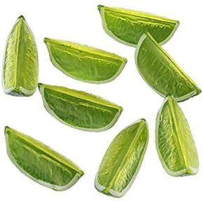 14pcs Fake Fruit Home House Kitchen Party Decoration Faux Fruit Props(Simulation Green Lemon Blocks)