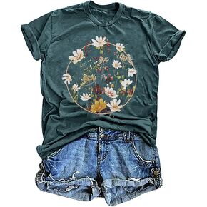 Women Country Music Bleached Shirts Casual Rock Band Tee Tops Concert Outfit T-Shirt Sleeve Summer Vacation Tops
