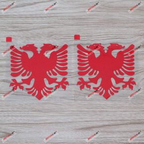 2X red 4'' Albania Flag Double-Headed Eagle Decal Sticker Car Vinyl die Cut no bkgrd
