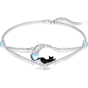 Dorunmo Evil Eye/Celtic/Cat/Wave/Turtle/Seashell/Nurse/Mushroom Anklets 925 Sterling Silver Good Luck Anklet Summer Birthday Anniversary Valentine's Day Jewelry for Women