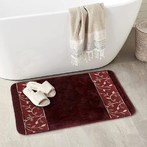 Popular Bath Aubury Collection, Bath Rug, Burgundy