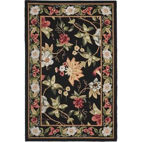 SAFAVIEH Chelsea Collection Accent Rug - 2'6" x 4', Black, Hand-Hooked French Country Wool, Ideal for High Traffic Areas in Entryway, Living Room, Bedroom (HK311A)
