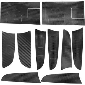 CULMKARI Black Carbon Fiber Stickers Cover Trim Compatible with 2006-2012 Lexus IS250 300 350 Gear Shift Box Panel Door Handle