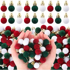 120 Pcs Mini Christmas Velvet Balls Ornaments Bulk 0.79"/20 mm Miniature Flocked Velvet Christmas Ornament Mini Christmas Tree Ball Small Bulbs for Holiday Hanging Decor(Blue)