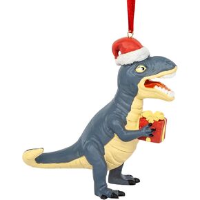 3D Sea Turtle in Santa Hat Christmas Ornament with Gift Box, Resin Sea Turtle Hanging Ornaments for Ocean Themed Home Xmas Tree Presents Decoration