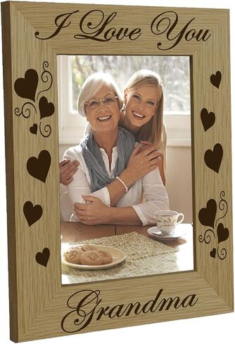 CREATCABIN Five Generations Picture Frame Wood Photo Frame Holds Display Pictures 4x6 Wall Mounting Printing Poster Frame Stand for Wall Gallery Tabletop Decor 6 x 8Inch-One Family Many Hearts in Kuwait