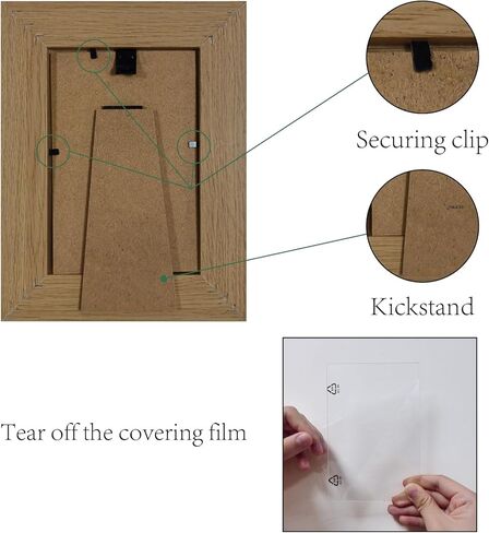 CREATCABIN Five Generations Picture Frame Wood Photo Frame Holds Display Pictures 4x6 Wall Mounting Printing Poster Frame Stand for Wall Gallery Tabletop Decor 6 x 8Inch-One Family Many Hearts in Kuwait
