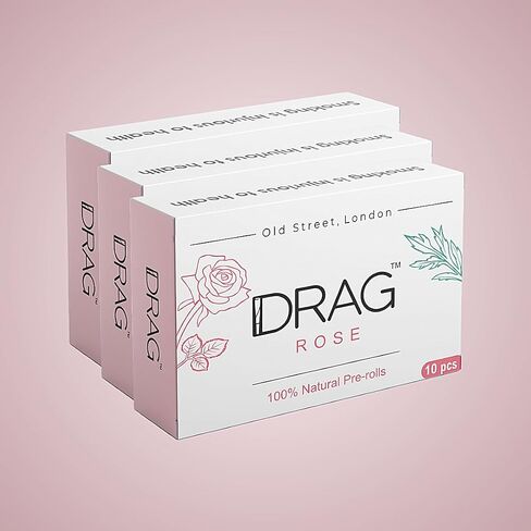 10 Floral pre-Rolled Smokes - Drag - Rose | 100% Organic, sourced from The Alpine Forests of The Himalayas | Herbal Cigarette in Kuwait