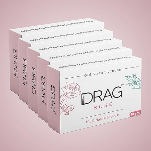 10 Floral pre-Rolled Smokes - Drag - Rose | 100% Organic, sourced from The Alpine Forests of The Himalayas | Herbal Cigarette in Kuwait
