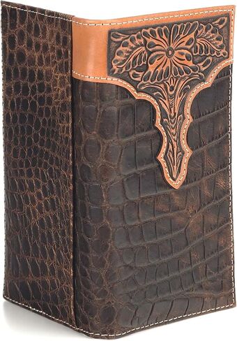 ARIAT Men's Floral Embossed Bi-Fold Rodeo Wallet - A3552802 in Saudi Arabia