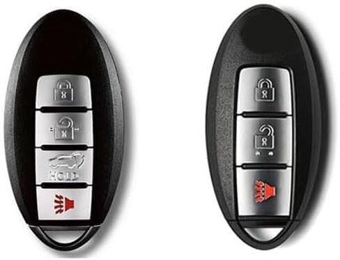 iJDMTOY Exact Fit Gloss Metallic White Smart Key Fob Shell Compatible with Nissan Armada Rogue GT-R Murano Pathfinder Sentra Leaf Titan (4-Button only) in Kuwait