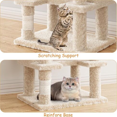 Cat Tree, 63 Inch Cat Tower for Indoor Cats, Plush Multi-Level Cat Condo with 3 Scratching Posts, 4 Perches, 2 Caves, Hammock, Gray in Saudi Arabia